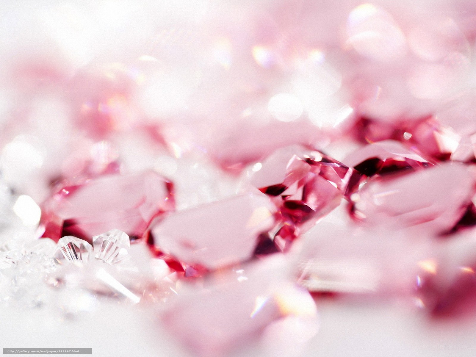 Pink gemstones in soft focus