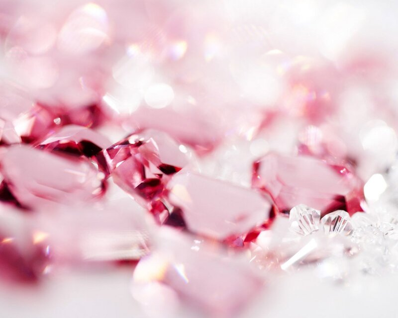 Pink gemstones in soft light