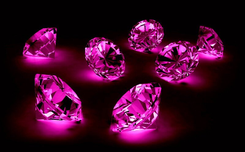 Pink Gemstones on Black