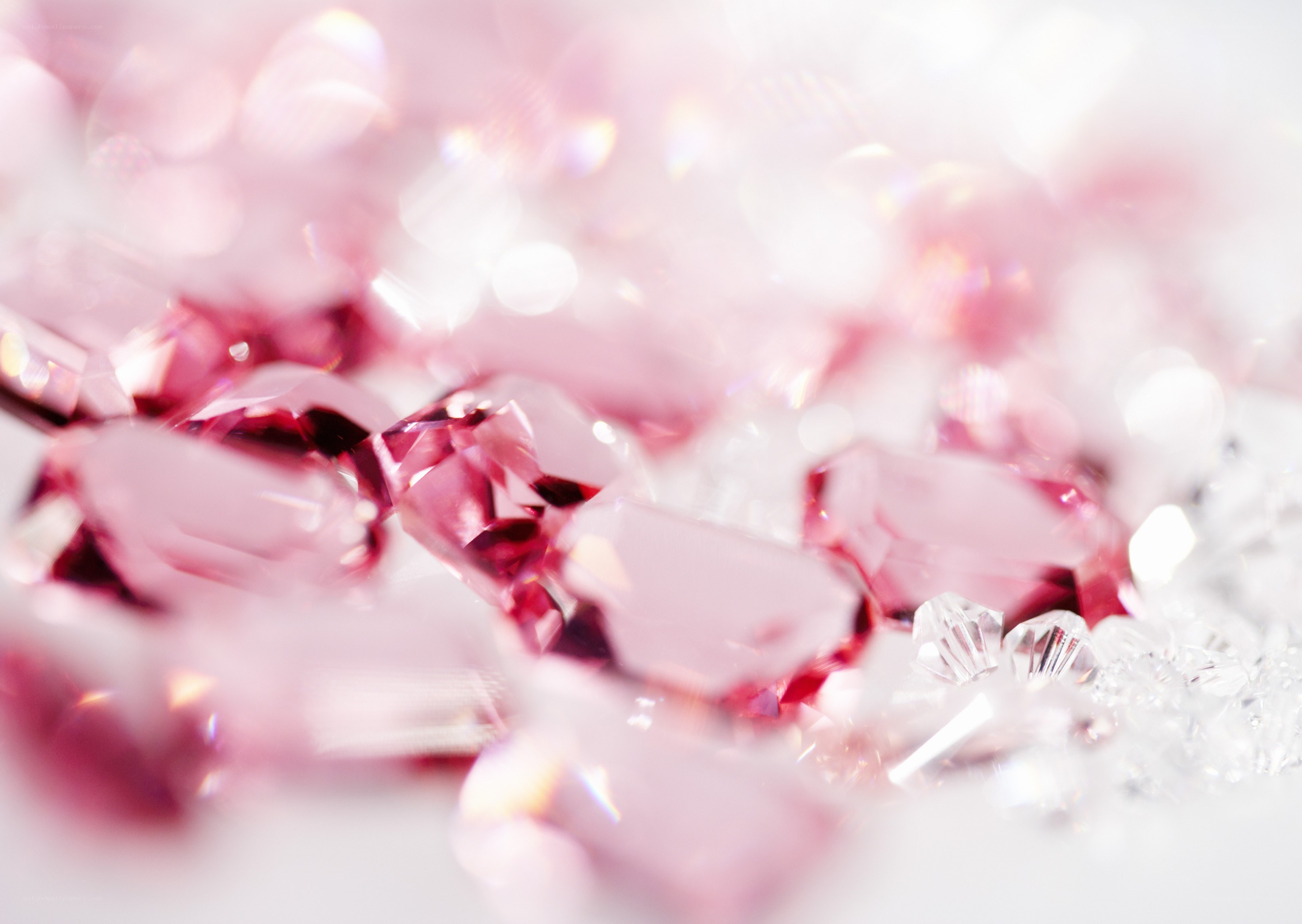 pink gemstones on white