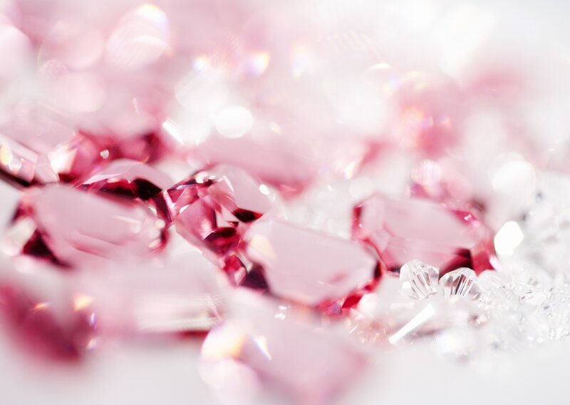 Pink Gemstones — Sparkling, Photograph, Crystals