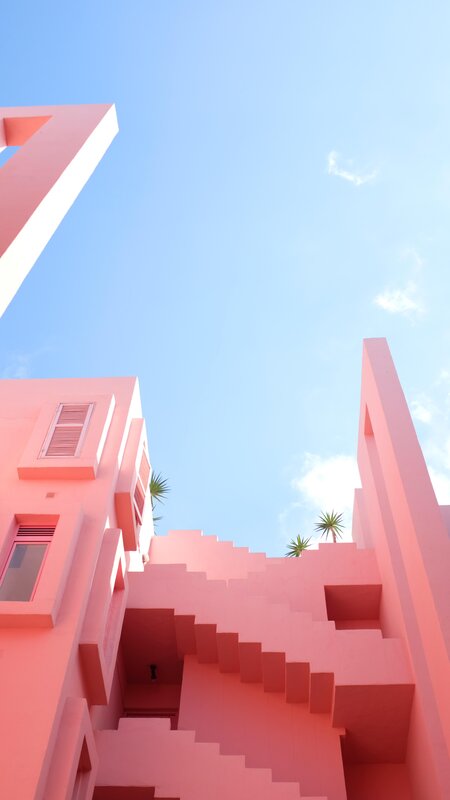 Pink Geometric Building