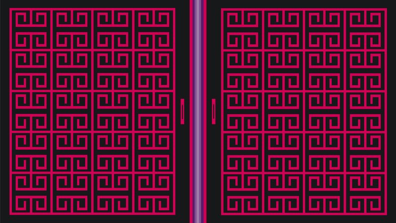 Pink Geometric Pattern — Black, Symmetrical