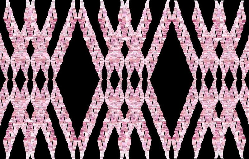 Pink Geometric Pattern — Symmetrical, Abstract, Black Background