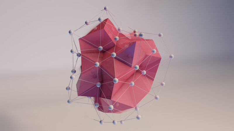 Pink Geometric Polyhedron