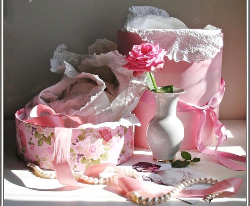 Pink Gift Boxes with Flowers — Serene