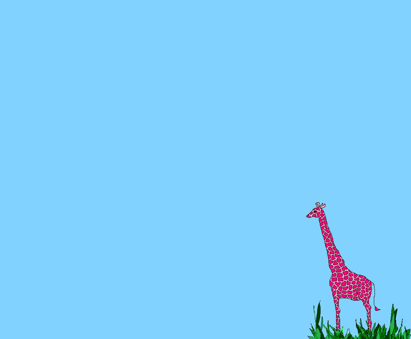 pink giraffe on blue background