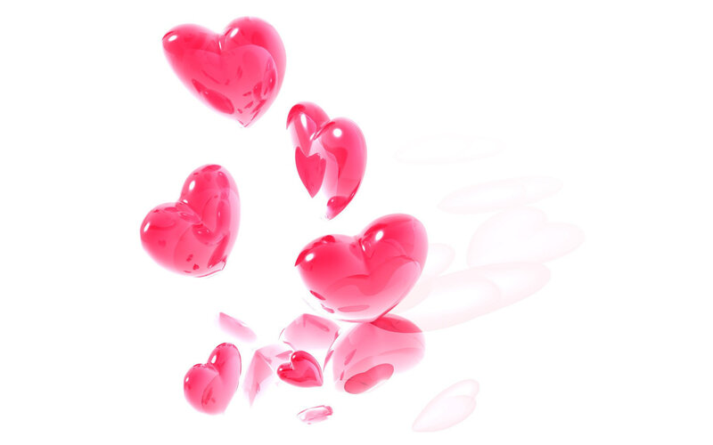 Pink Glass Hearts