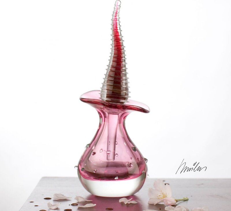 Pink Glass Perfume Bottle
