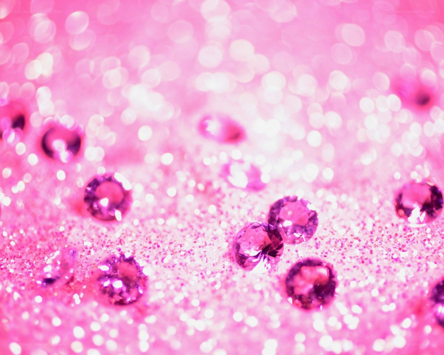 pink glitter and gems