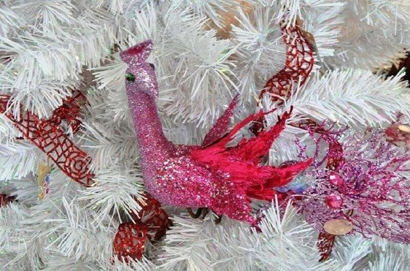 Pink Glitter Bird Ornament