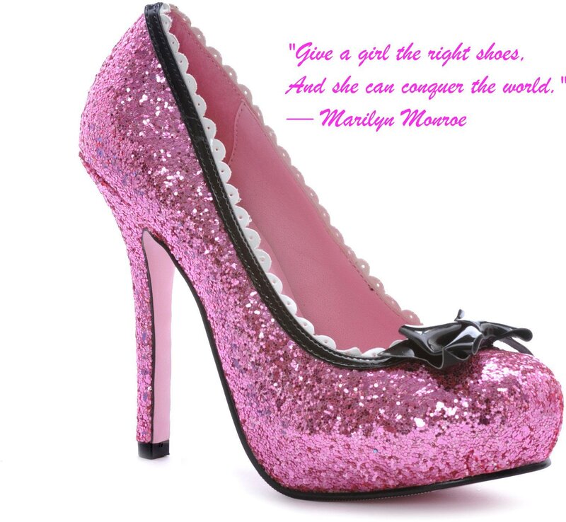 Pink Glitter High-heeled Shoe
