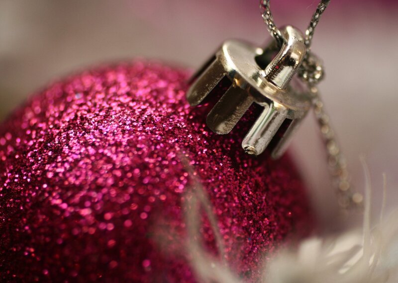 Pink Glitter Ornament