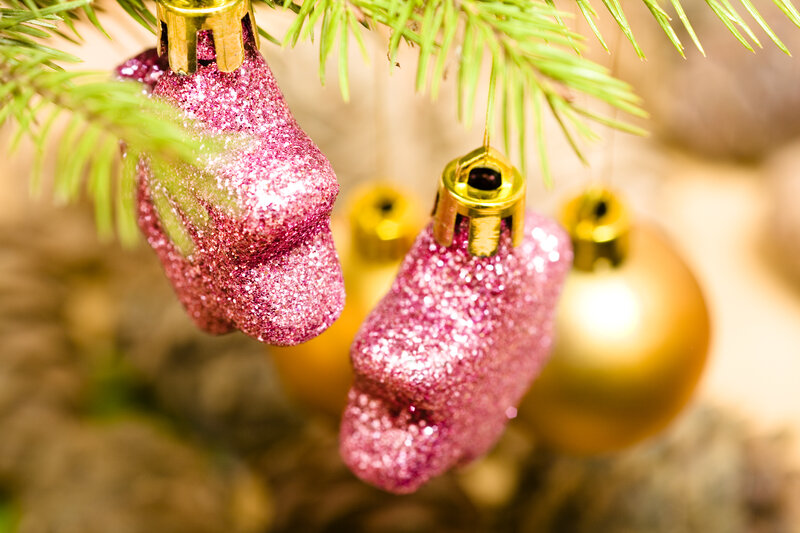 Pink Glitter Ornaments