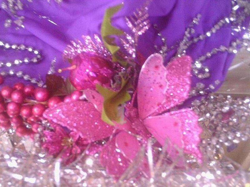 Pink Glittery Flowers