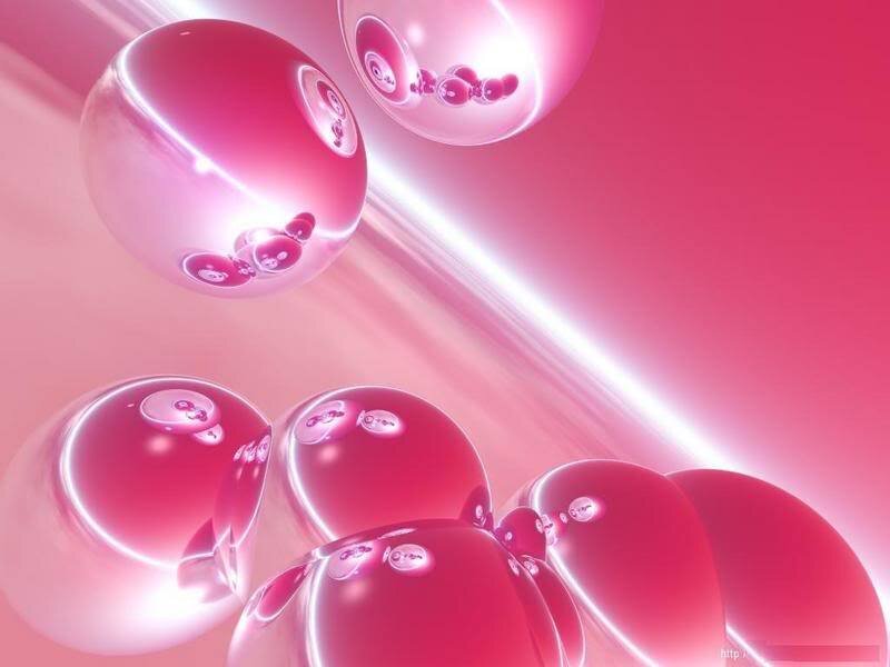 Pink glowing spheres abstract