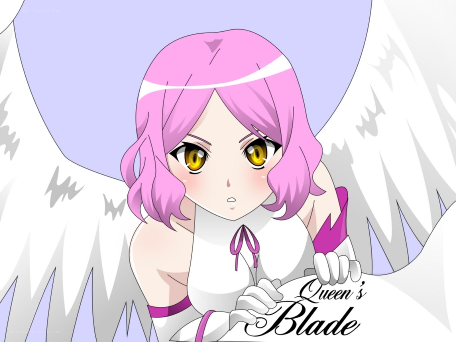 pink-haired angel character
