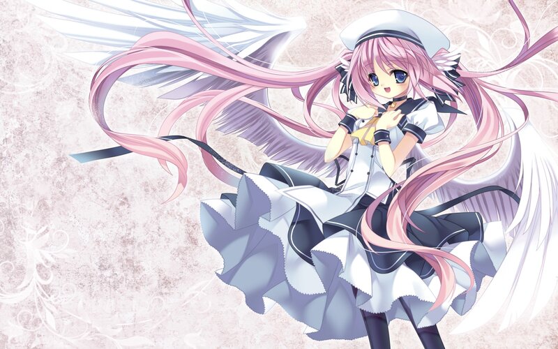 pink-haired angel girl