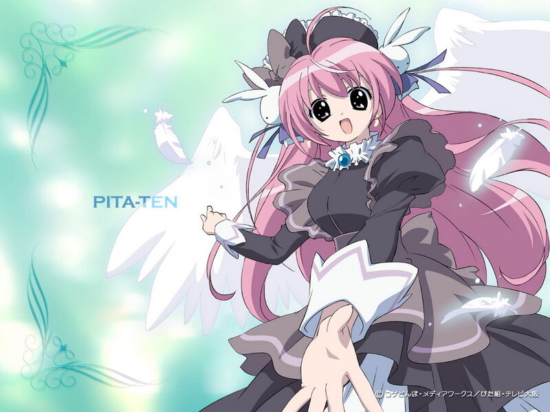 Pink-haired angel girl character