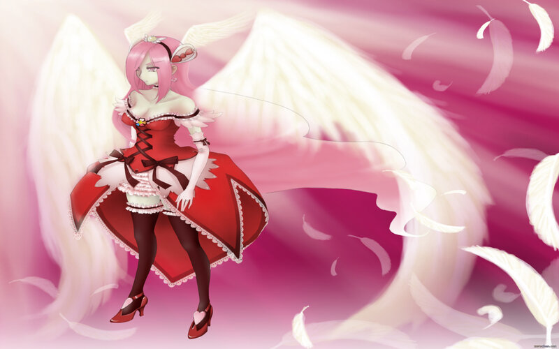 Pink-haired Angel Girl — Pink, Serene