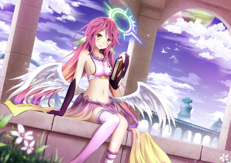 Pink-haired Angel Girl — Purple, Serene, Afternoon