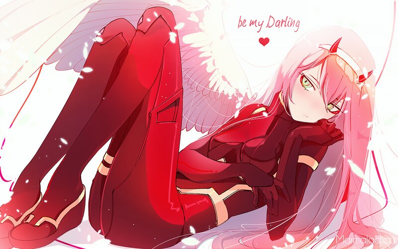 Pink-haired Angel Girl — Red, Dreamy