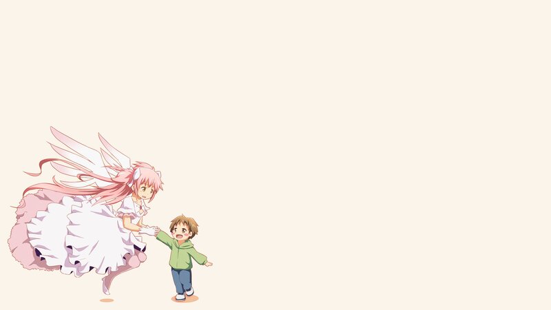 Pink-haired Angel Girl — White, Gentle