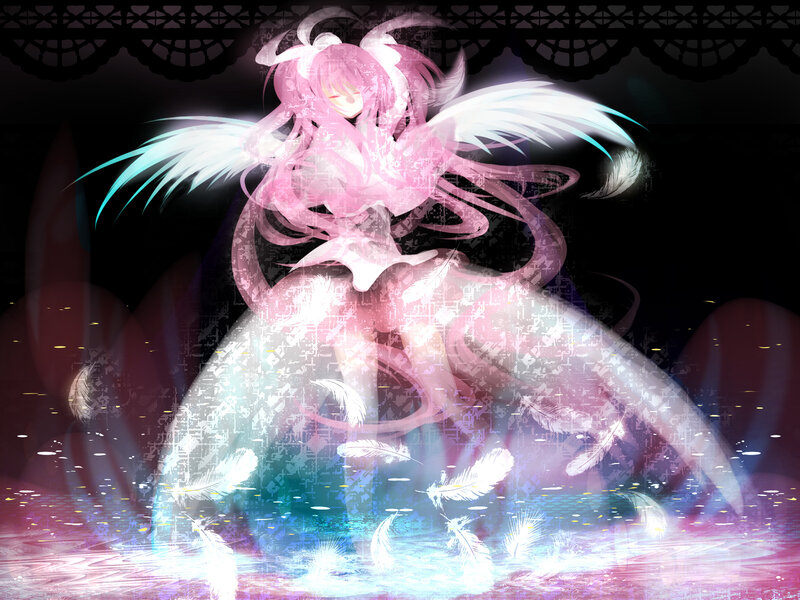 Pink-haired Angel with Wings — Pink