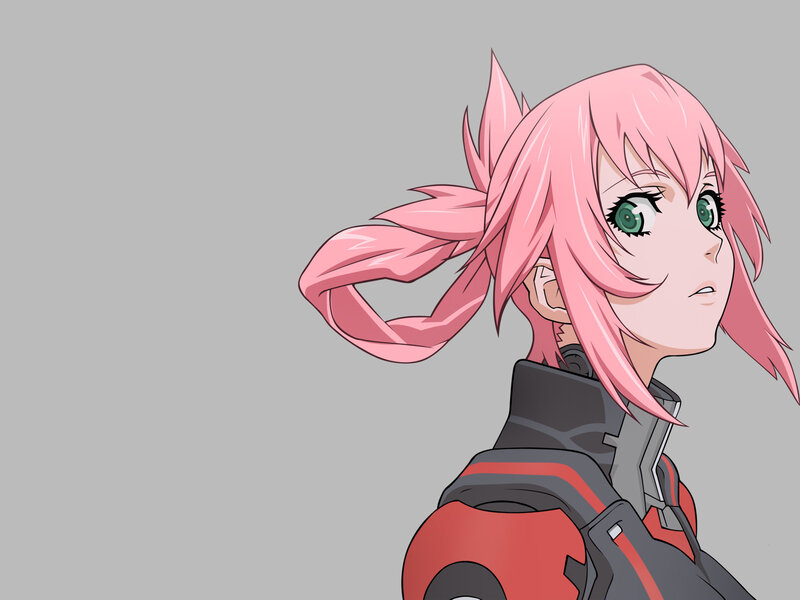 pink-haired anime character