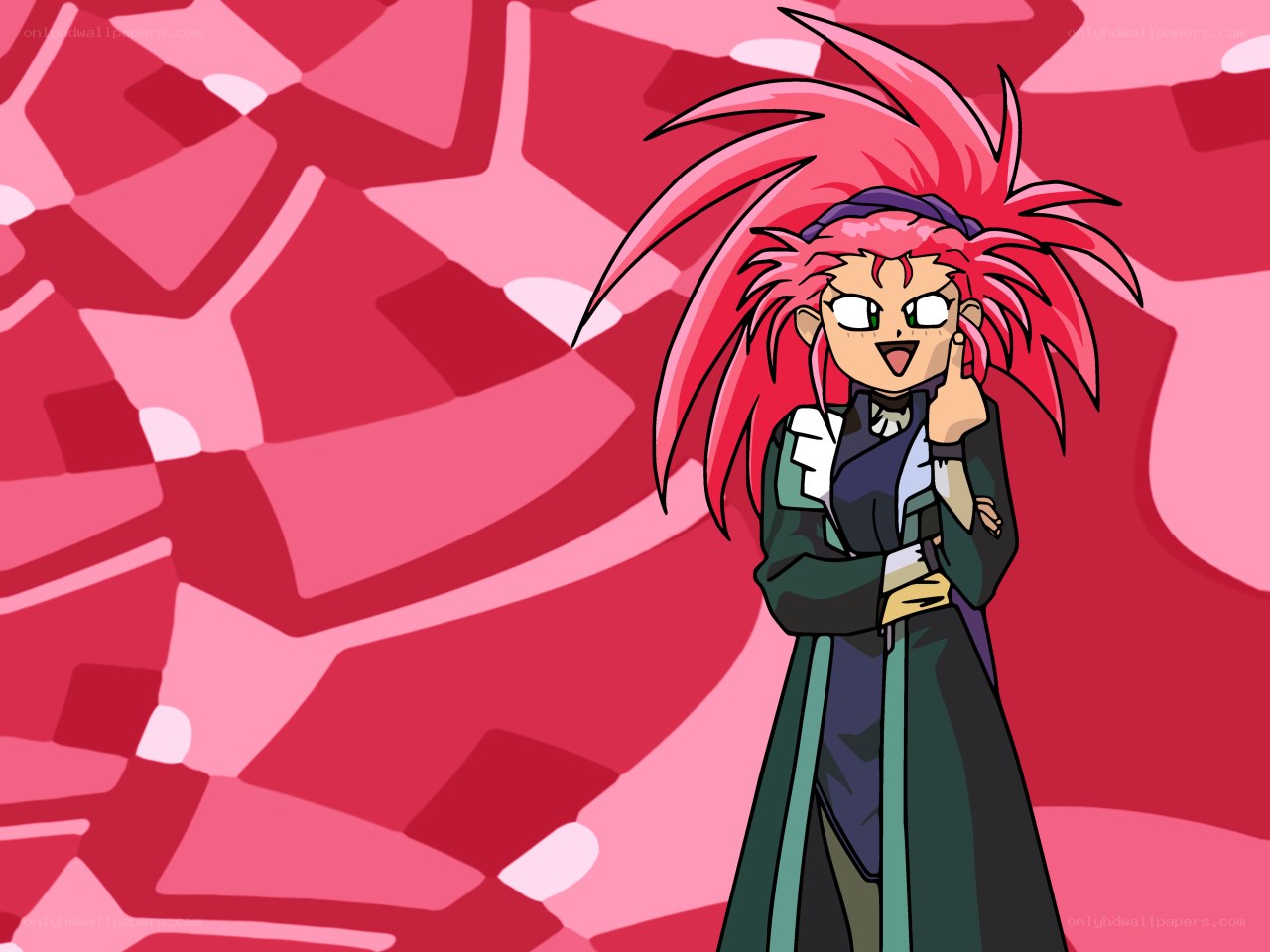 pink-haired anime character