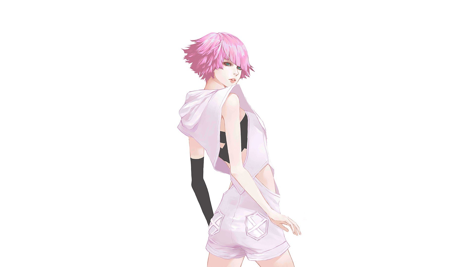 pink-haired anime character