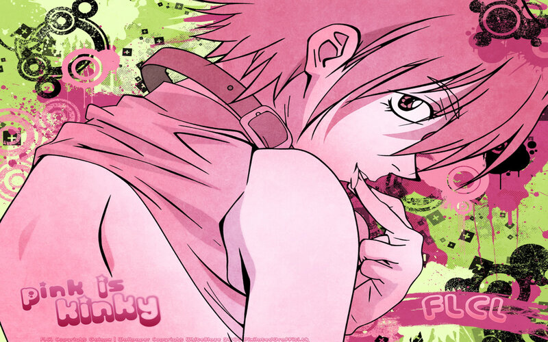 pink-haired anime character