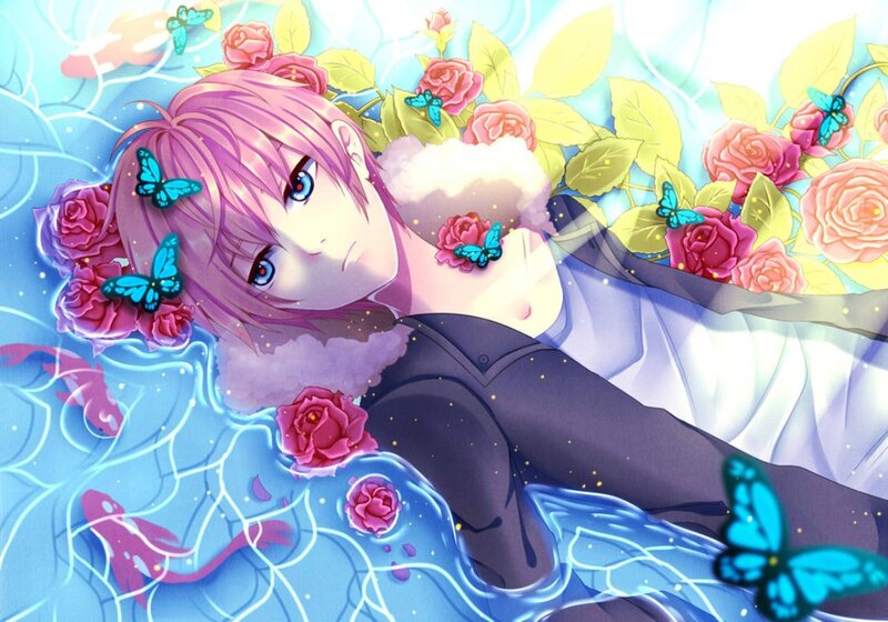 Pink-haired Anime Character — Blue, Serene