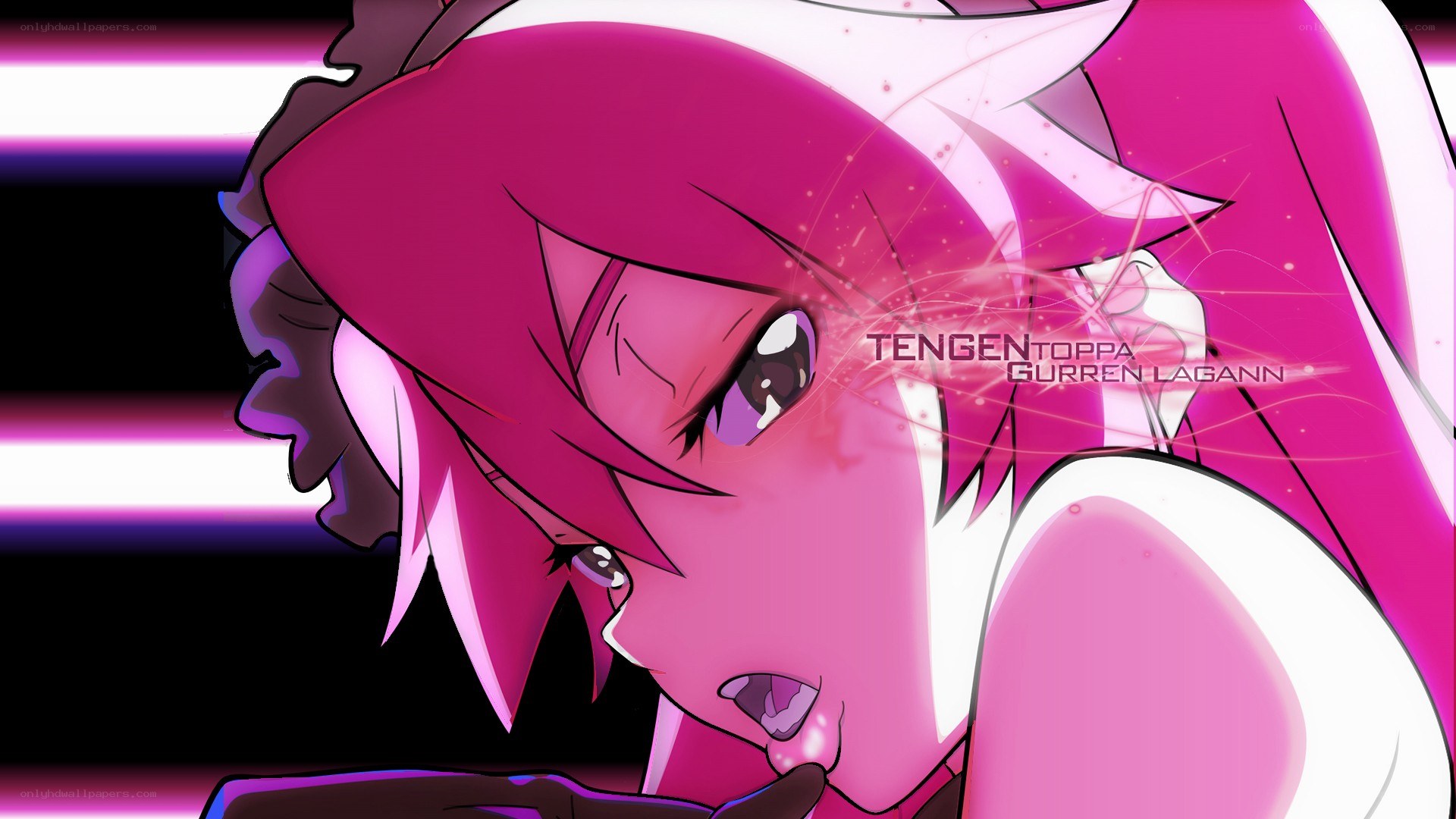 Pink-haired anime character close-up