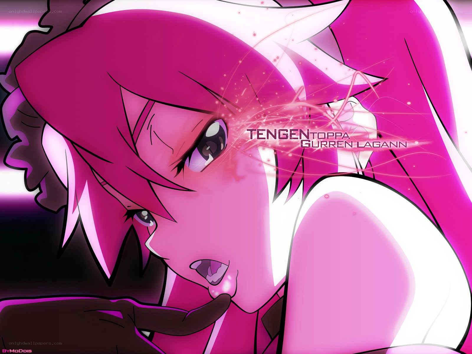 Pink-haired anime character close-up