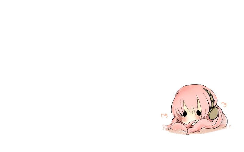 pink-haired anime character crawling