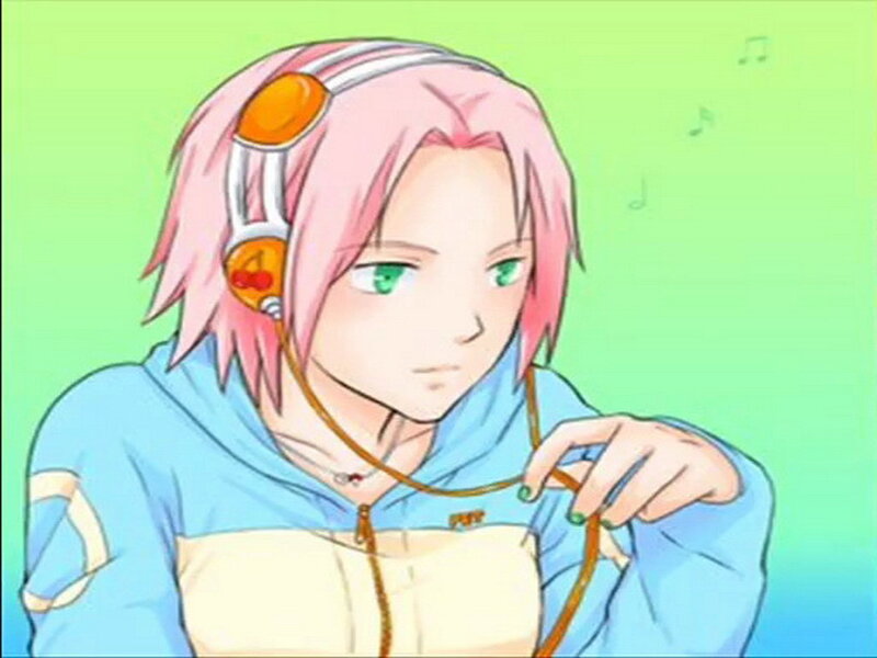 Pink-haired Anime Character — Green, Calm