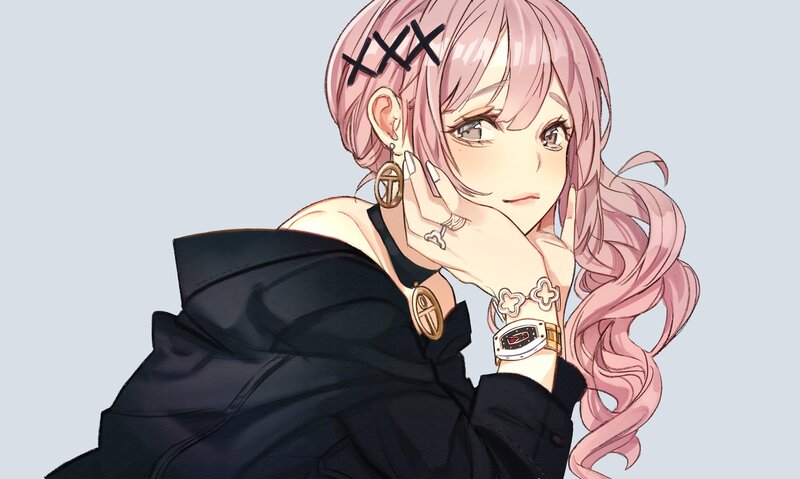 Pink-haired Anime Character — Pink, Calm, Earring