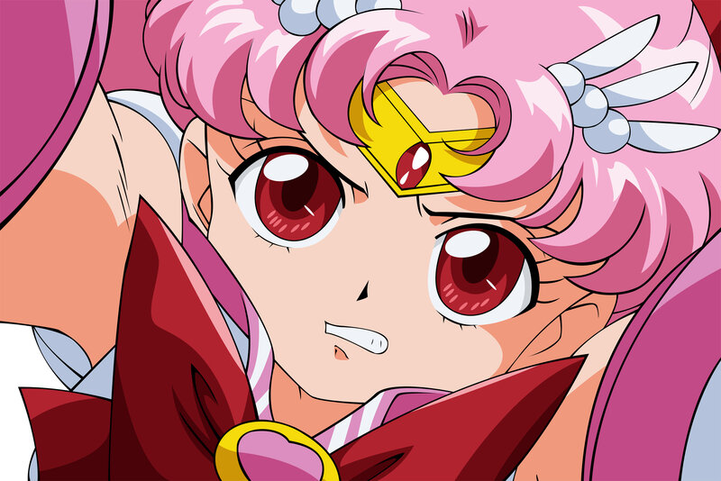 Pink-haired Anime Character — Pink, Determined