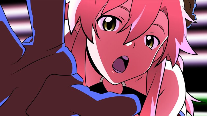 Pink-haired Anime Character — Pink, Dramatic, Hand