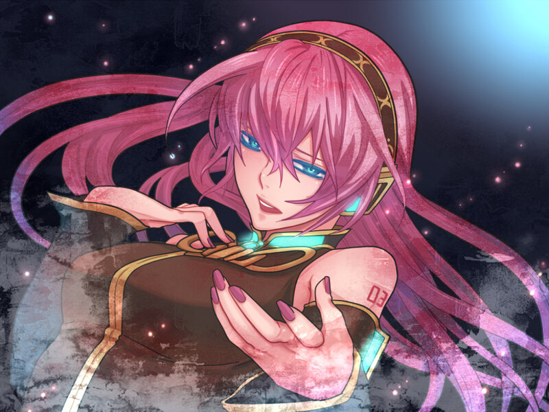 Pink-haired Anime Character — Pink, Dramatic, Night