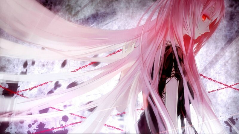 Pink-haired Anime Character — Pink, Dramatic, Red Eyes