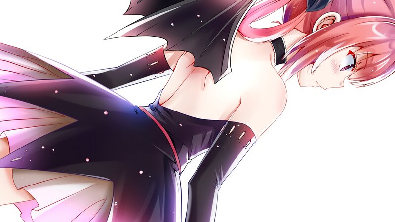 Pink-haired Anime Character — Pink, Dramatic, Wings