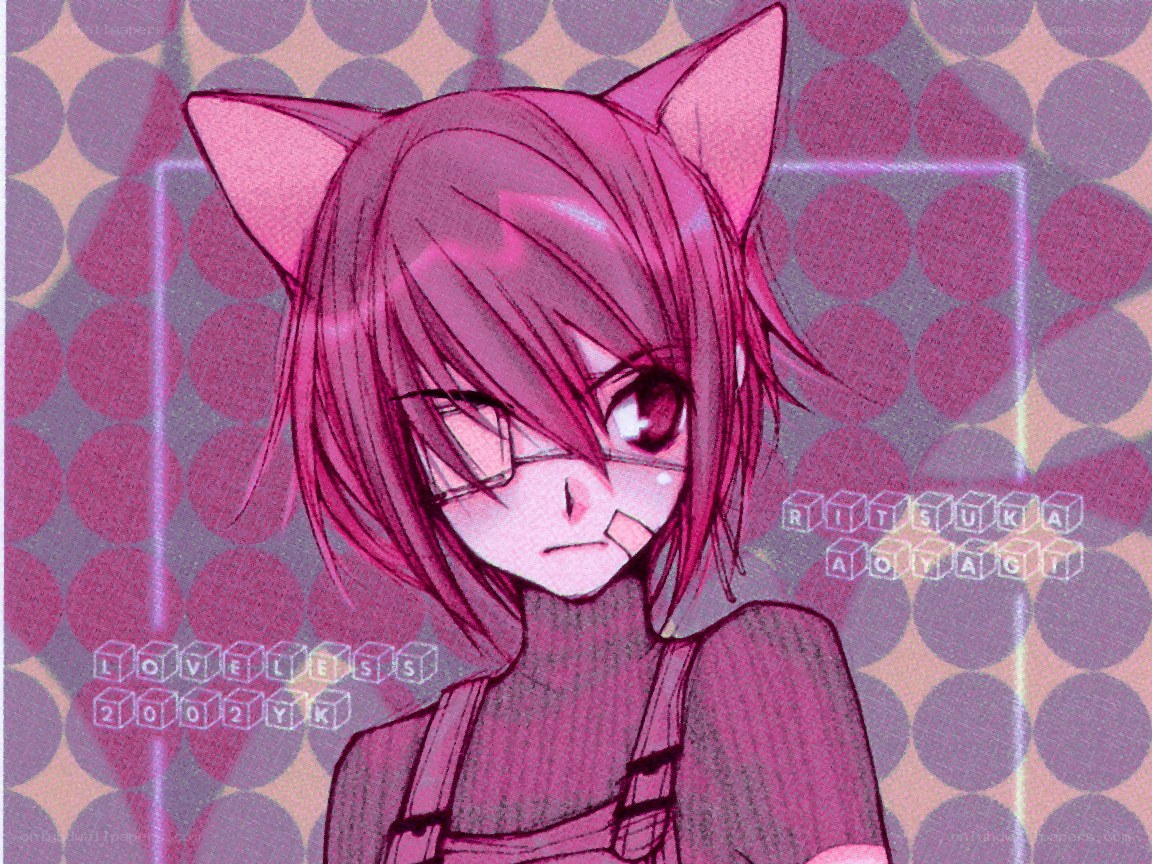 pink-haired anime character with cat ears