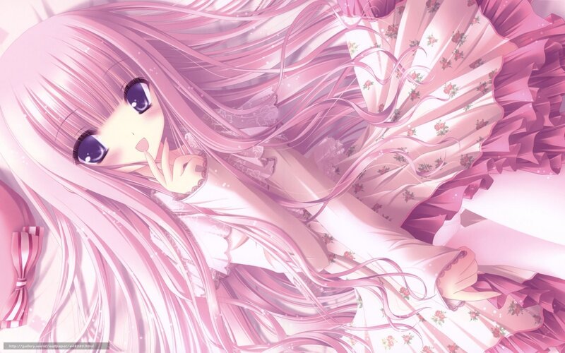 pink-haired anime girl