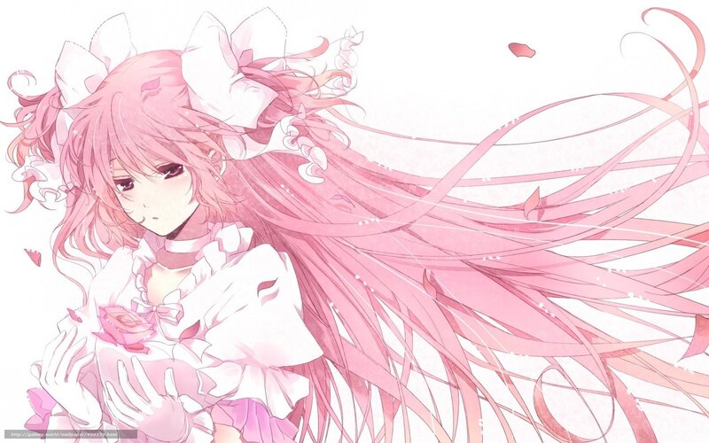 pink-haired anime girl