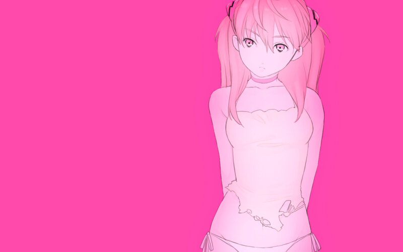 pink-haired anime girl