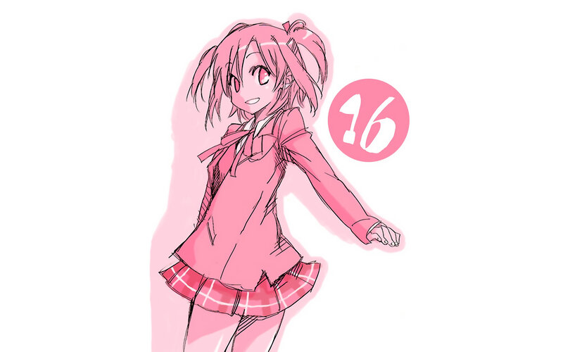pink-haired anime girl