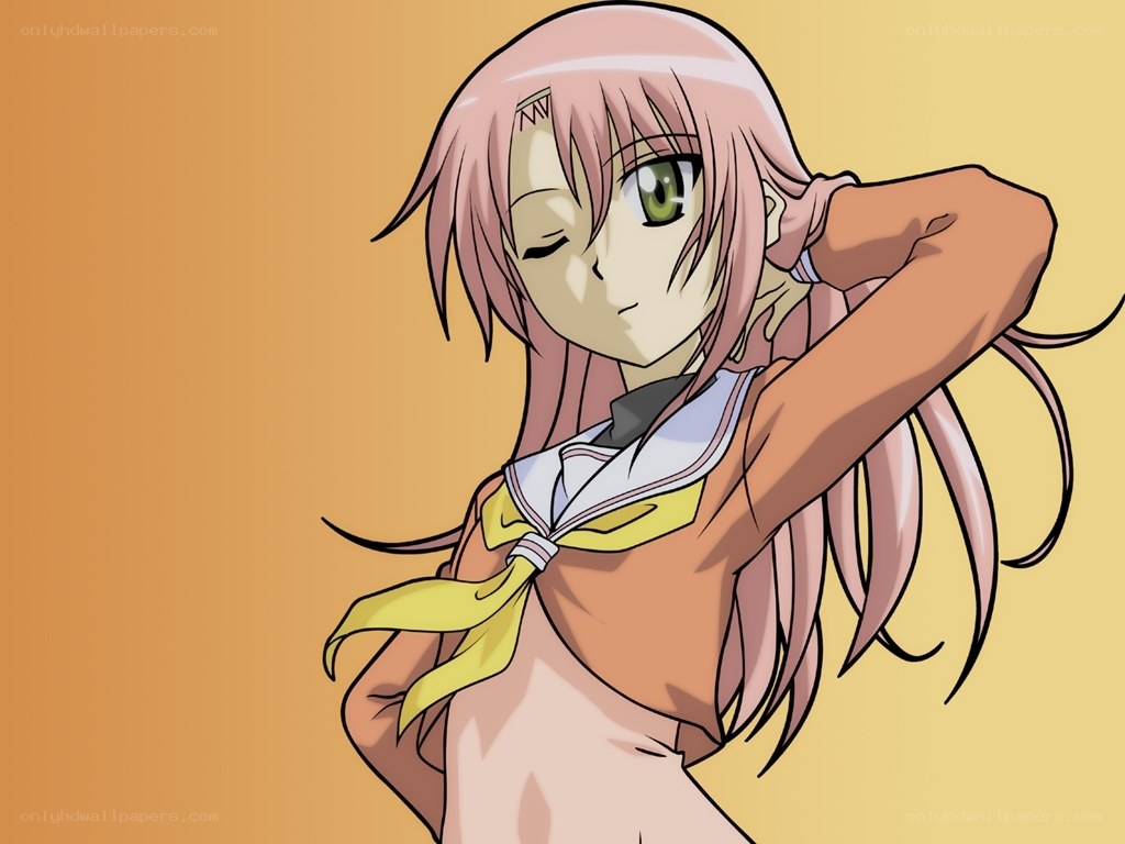 pink-haired anime girl