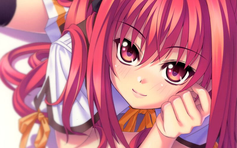 pink-haired anime girl